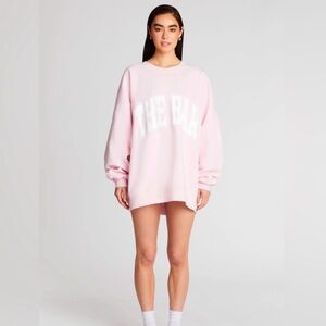 The Bar Viral Light Pink Pullover Oversized Sweatshirt